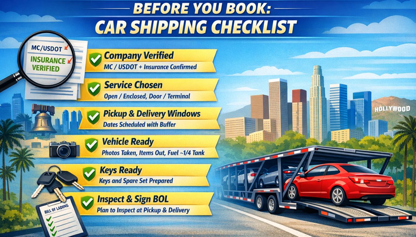 car shipping checklist before you book car shipping checklist - before you book
