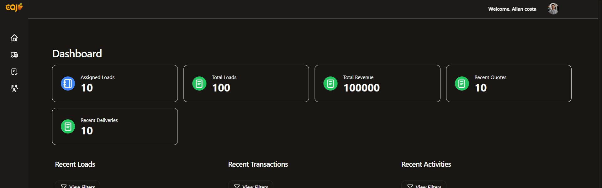 Allan Costa, Founder of Caju Dispatch System (inside system) Allan Costa, Founder of Caju Dispatch System (inside system)