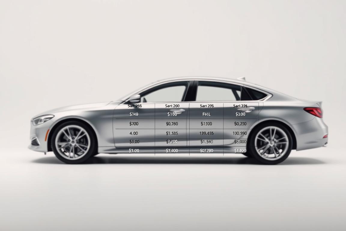 A detailed view of a car shipping cost breakdown, showcased against a clean, minimalist background. The foreground features a shiny, silver sedan in a three-quarter perspective, its sleek lines and chrome accents catching the soft, diffused lighting. The middle ground displays a simple table or chart, presenting itemized costs for popular car shipping routes, such as distance, fuel, insurance, and handling fees. The background is a muted, off-white or light gray, creating a sense of crisp, professional elegance. The overall mood is one of informative clarity, allowing the car and the cost details to be the central focus, reflecting the subject of reliable car shipping solutions. A detailed view of a car shipping cost breakdown, showcased against a clean, minimalist background. The foreground features a shiny, silver sedan in a three-quarter perspective, its sleek lines and chrome accents catching the soft, diffused lighting. The middle ground displays a simple table or chart, presenting itemized costs for popular car shipping routes, such as distance, fuel, insurance, and handling fees. The background is a muted, off-white or light gray, creating a sense of crisp, professional elegance. The overall mood is one of informative clarity, allowing the car and the cost details to be the central focus, reflecting the subject of reliable car shipping solutions.