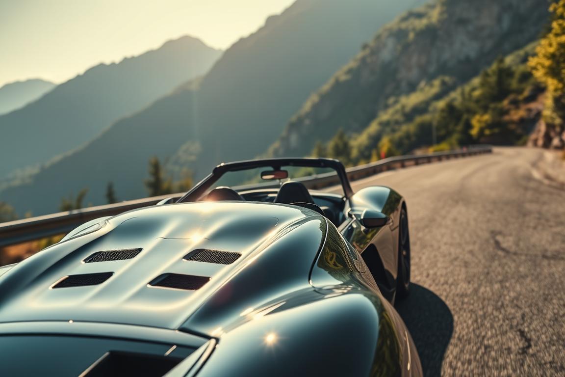 A high-performance sports car, gleaming under the sun's warm rays, poised on a winding mountain road. Its sleek, aerodynamic body hugs the curves, radiating power and precision. The driver's seat offers a commanding view, with the dashboard displaying a symphony of advanced controls. Subtle details, like carbon fiber accents and precision-engineered exhaust tips, hint at the vehicle's exceptional engineering. In the background, towering peaks and lush, verdant foliage create a stunning natural backdrop, complementing the car's dynamic presence. This is a scene of uncompromising performance, where form and function seamlessly converge, embodying the pinnacle of automotive excellence. A high-performance sports car, gleaming under the sun's warm rays, poised on a winding mountain road. Its sleek, aerodynamic body hugs the curves, radiating power and precision. The driver's seat offers a commanding view, with the dashboard displaying a symphony of advanced controls. Subtle details, like carbon fiber accents and precision-engineered exhaust tips, hint at the vehicle's exceptional engineering. In the background, towering peaks and lush, verdant foliage create a stunning natural backdrop, complementing the car's dynamic presence. This is a scene of uncompromising performance, where form and function seamlessly converge, embodying the pinnacle of automotive excellence.