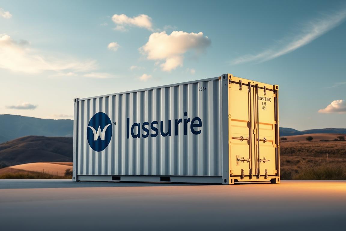 A meticulously designed package with a protective outer layer, showcasing a shipping container against a backdrop of rolling hills and a cloudless sky. The container is emblazoned with the logo of a reputable insurance provider, conveying a sense of security and reliability. The lighting is soft and warm, highlighting the smooth surfaces and clean lines of the container. The angle is slightly elevated, creating a sense of authority and trustworthiness. The overall mood is one of confidence and reassurance, perfectly suited to illustrate the importance of insurance and protection for every shipment. A meticulously designed package with a protective outer layer, showcasing a shipping container against a backdrop of rolling hills and a cloudless sky. The container is emblazoned with the logo of a reputable insurance provider, conveying a sense of security and reliability. The lighting is soft and warm, highlighting the smooth surfaces and clean lines of the container. The angle is slightly elevated, creating a sense of authority and trustworthiness. The overall mood is one of confidence and reassurance, perfectly suited to illustrate the importance of insurance and protection for every shipment.