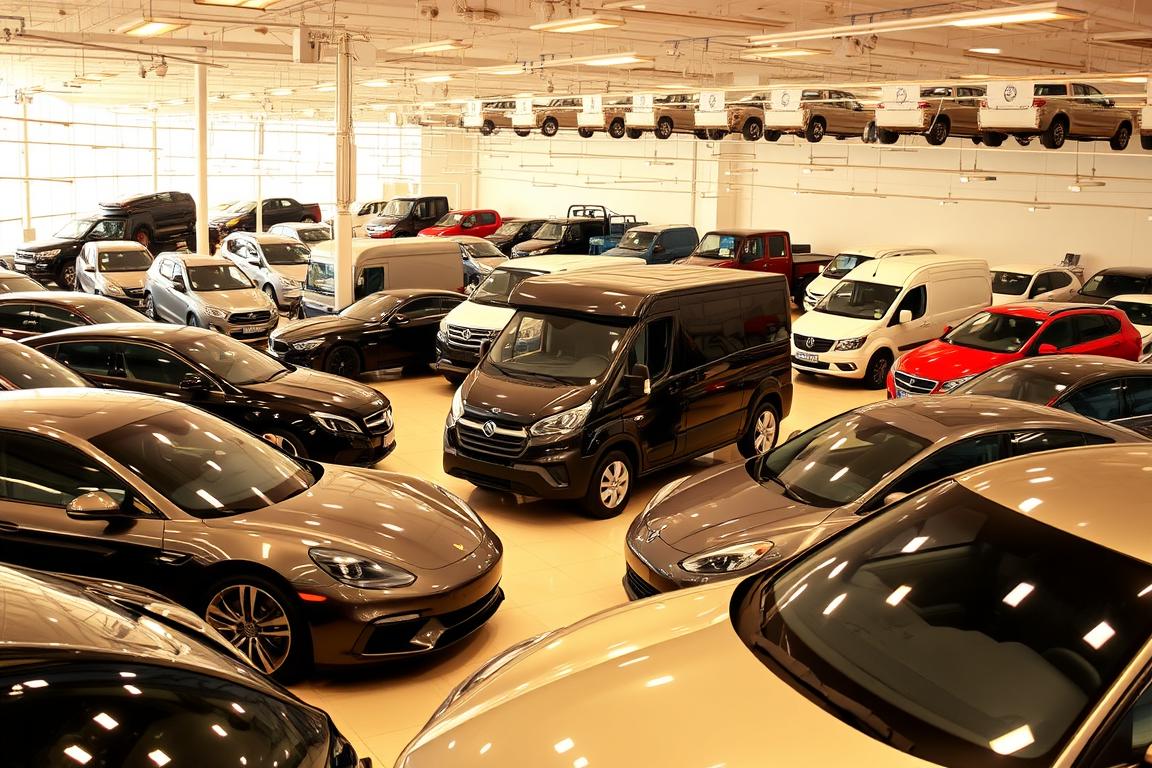 An impressive array of automobiles in a pristine, well-lit showroom. A diverse collection of sleek, contemporary cars in the foreground, each showcasing their distinct styling and features. In the middle ground, a selection of sturdy, reliable box trucks, their utilitarian design hinting at their versatile capabilities. The background is filled with a sense of depth, with additional vehicles and equipment visible, creating an atmosphere of a bustling, professional automotive environment. The lighting is warm and uniform, highlighting the glossy finishes and sharp lines of the vehicles. The overall scene conveys a sense of quality, efficiency, and the versatility of these powerful car hauler box trucks for a variety of real-world applications. An impressive array of automobiles in a pristine, well-lit showroom. A diverse collection of sleek, contemporary cars in the foreground, each showcasing their distinct styling and features. In the middle ground, a selection of sturdy, reliable box trucks, their utilitarian design hinting at their versatile capabilities. The background is filled with a sense of depth, with additional vehicles and equipment visible, creating an atmosphere of a bustling, professional automotive environment. The lighting is warm and uniform, highlighting the glossy finishes and sharp lines of the vehicles. The overall scene conveys a sense of quality, efficiency, and the versatility of these powerful car hauler box trucks for a variety of real-world applications.