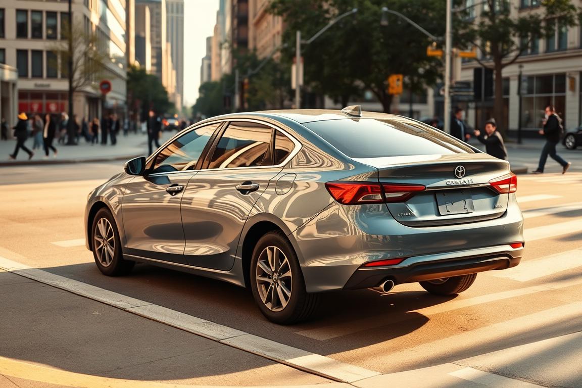 A curbside pickup car parked on a city street, with a modern, sleek sedan model in a muted color like gray or blue. The car is positioned at an angle, with the front end facing the street and the rear end angled towards the curb, indicating a convenient pickup or drop-off location. The scene is illuminated by warm, natural daylight, casting soft shadows and highlighting the car's clean lines and details. The background features a mix of urban elements like buildings, trees, and pedestrians, creating a sense of a bustling city environment where the door-to-door car service would be a valuable convenience. The overall mood is one of efficiency, accessibility, and a seamless integration of automotive services into the everyday urban landscape. A curbside pickup car parked on a city street, with a modern, sleek sedan model in a muted color like gray or blue. The car is positioned at an angle, with the front end facing the street and the rear end angled towards the curb, indicating a convenient pickup or drop-off location. The scene is illuminated by warm, natural daylight, casting soft shadows and highlighting the car's clean lines and details. The background features a mix of urban elements like buildings, trees, and pedestrians, creating a sense of a bustling city environment where the door-to-door car service would be a valuable convenience. The overall mood is one of efficiency, accessibility, and a seamless integration of automotive services into the everyday urban landscape.