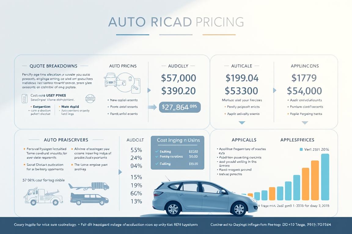 A detailed, meticulously designed infographic showcasing various pricing structures, quote breakdowns, and applicable discounts for an auto transport service. The foreground should feature a clean, minimalist layout with bold typography highlighting key pricing information and cost-saving opportunities. The middle ground could include subtle graphical elements such as vehicle icons, percentage charts, or pricing scales to visualize the pricing data. The background should maintain a professional, corporate aesthetic with muted colors and light texture to prevent visual clutter and allow the central pricing details to take prominence. The lighting should be soft and directional, creating depth and emphasizing the informative nature of the illustration. The overall mood should convey a sense of transparency, reliability, and customer-centric pricing for the auto transport service. A detailed, meticulously designed infographic showcasing various pricing structures, quote breakdowns, and applicable discounts for an auto transport service. The foreground should feature a clean, minimalist layout with bold typography highlighting key pricing information and cost-saving opportunities. The middle ground could include subtle graphical elements such as vehicle icons, percentage charts, or pricing scales to visualize the pricing data. The background should maintain a professional, corporate aesthetic with muted colors and light texture to prevent visual clutter and allow the central pricing details to take prominence. The lighting should be soft and directional, creating depth and emphasizing the informative nature of the illustration. The overall mood should convey a sense of transparency, reliability, and customer-centric pricing for the auto transport service.