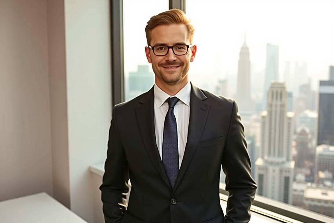 A professional stockbroker in a modern office, dressed in a tailored suit, standing at a large window overlooking a bustling city skyline. Soft, directional lighting from the window casts a warm glow on the broker's face, creating a sense of authority and trustworthiness. The broker's posture is confident and poised, conveying an air of expertise and reliability. The office space is minimalist and sleek, with clean lines and neutral tones, creating a sophisticated and reputable atmosphere. The scene evokes a sense of financial stability, transparency, and the broker's commitment to providing honest, reliable services. A professional stockbroker in a modern office, dressed in a tailored suit, standing at a large window overlooking a bustling city skyline. Soft, directional lighting from the window casts a warm glow on the broker's face, creating a sense of authority and trustworthiness. The broker's posture is confident and poised, conveying an air of expertise and reliability. The office space is minimalist and sleek, with clean lines and neutral tones, creating a sophisticated and reputable atmosphere. The scene evokes a sense of financial stability, transparency, and the broker's commitment to providing honest, reliable services.