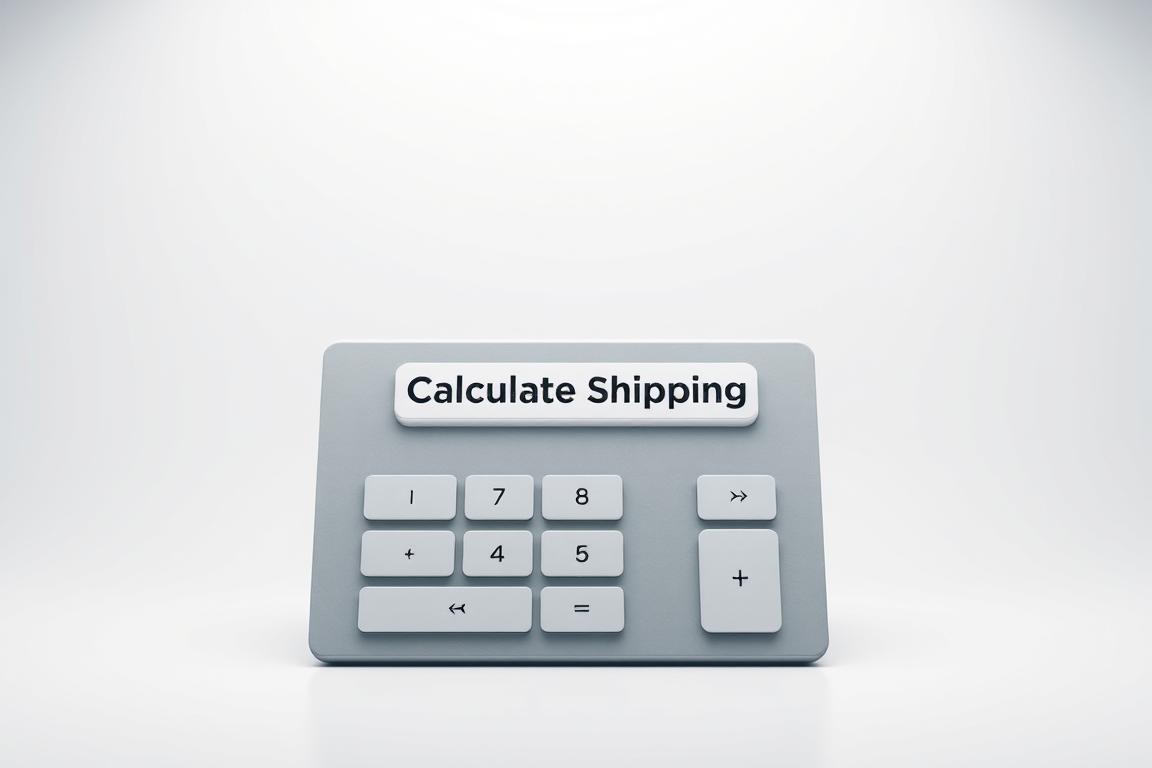 A sleek, modern shipping calculator interface set against a clean, minimalist background. In the foreground, a calculator-style layout with clearly labeled input fields for package dimensions, weight, and destination. The middle ground features a prominent "Calculate Shipping" button, with a smooth, responsive animation inviting user interaction. The background subtly hints at a shipping logistics theme, perhaps with faint gridlines or icons suggesting transportation routes. The overall aesthetic is professional, user-friendly, and designed to facilitate efficient, accurate shipping cost comparisons. Lighting is soft, diffuse, and highlights the interface elements, creating a sense of clarity and focus. The camera angle is frontal, providing an optimal view of the calculator's functionality. A sleek, modern shipping calculator interface set against a clean, minimalist background. In the foreground, a calculator-style layout with clearly labeled input fields for package dimensions, weight, and destination. The middle ground features a prominent "Calculate Shipping" button, with a smooth, responsive animation inviting user interaction. The background subtly hints at a shipping logistics theme, perhaps with faint gridlines or icons suggesting transportation routes. The overall aesthetic is professional, user-friendly, and designed to facilitate efficient, accurate shipping cost comparisons. Lighting is soft, diffuse, and highlights the interface elements, creating a sense of clarity and focus. The camera angle is frontal, providing an optimal view of the calculator's functionality.