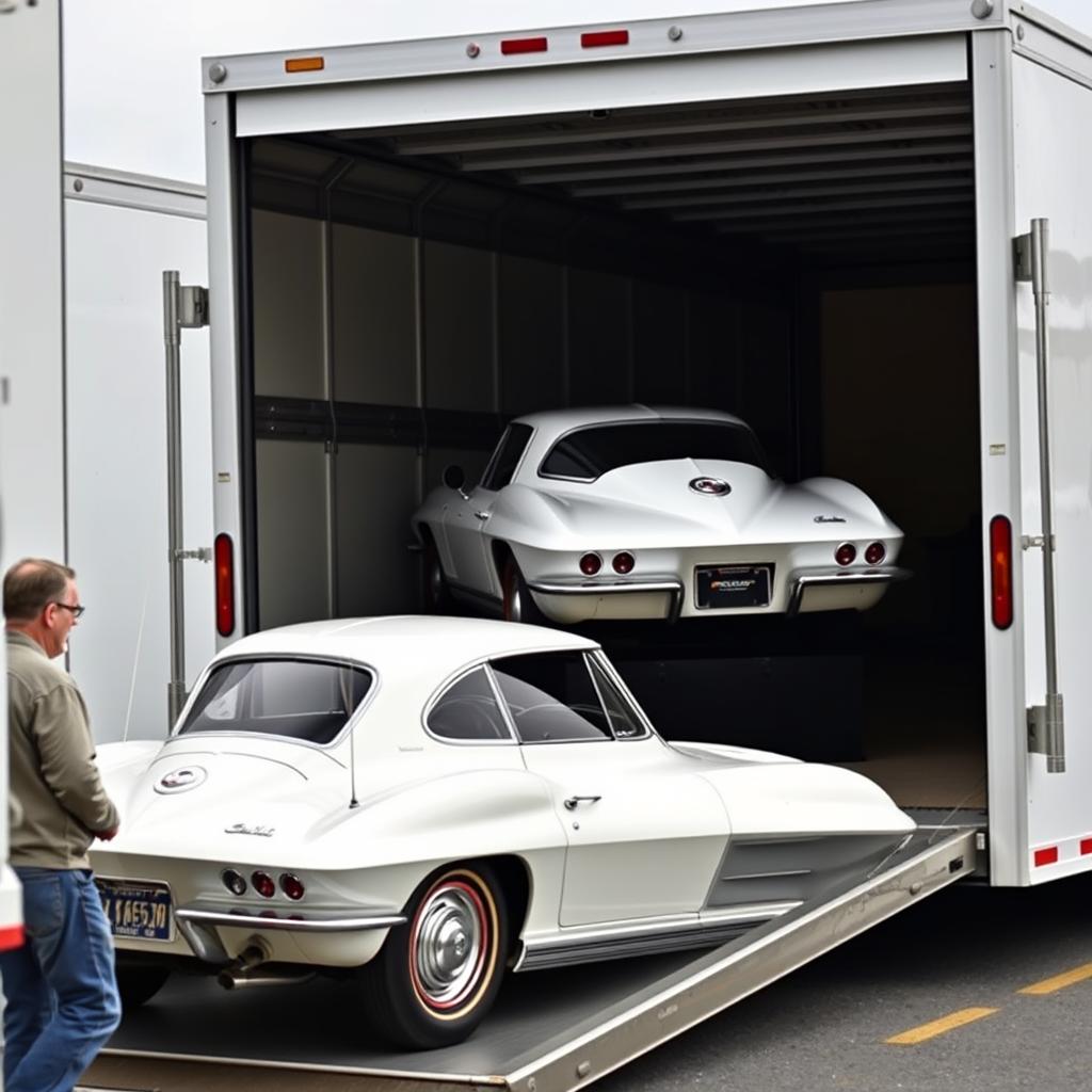 Classic Corvette being delivered to happy owner Classic Corvette being delivered to happy owner