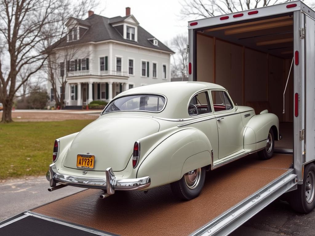 Classic car being transported to Connecticut Classic car being transported to Connecticut