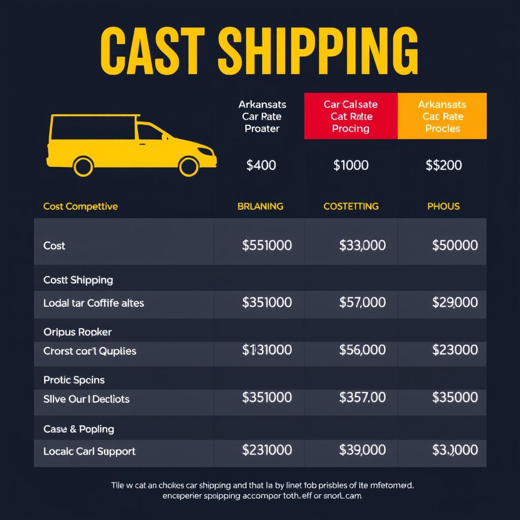 Arkansas car shipping cost comparison showing competitive rates Arkansas car shipping cost comparison showing competitive rates