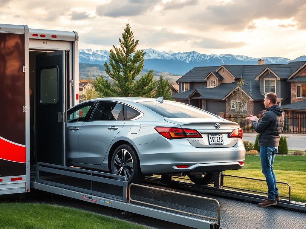 Door-to-door car delivery service in a Colorado residential neighborhood Door-to-door car delivery service in a Colorado residential neighborhood