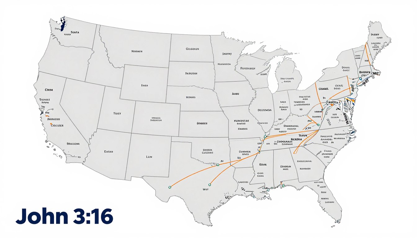Map of nationwide student car shipping service areas Map of nationwide student car shipping service areas