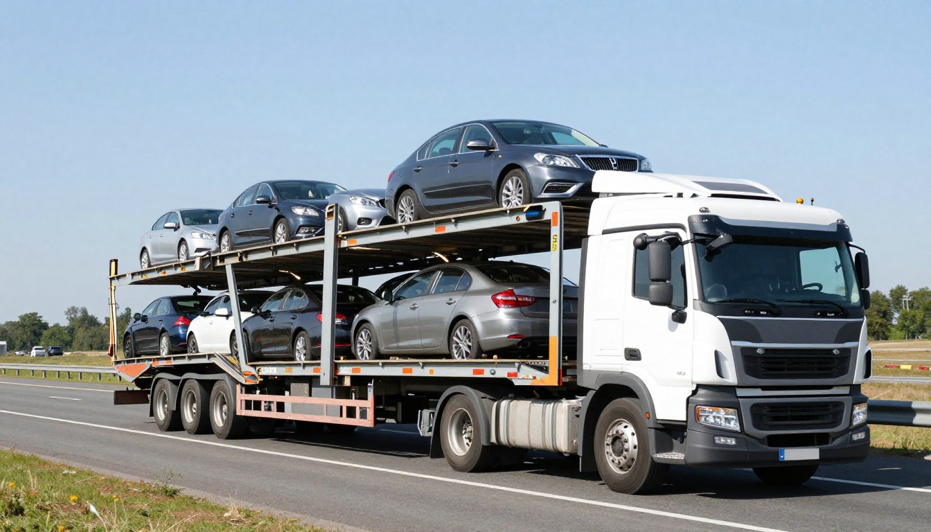 Open car transport for vehicle relocation Open car transport for vehicle relocation