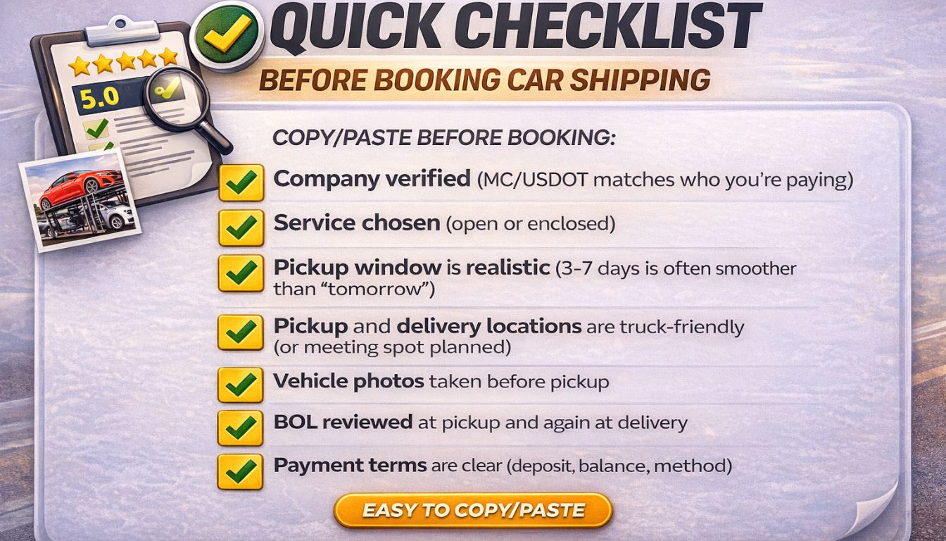 Quick Checklist john 316 transport Quick Checklist - john 316 transport