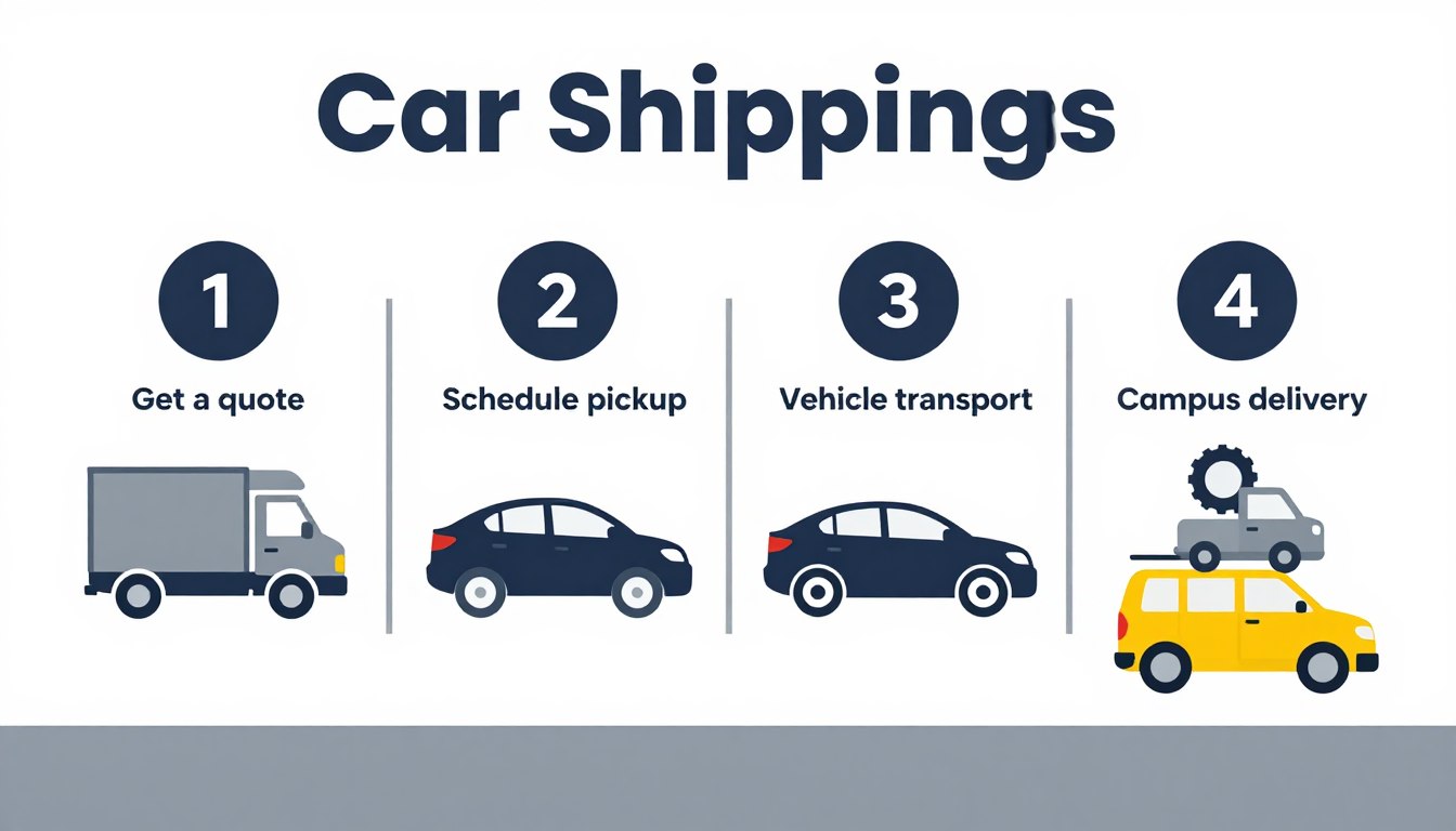 Student car shipping process diagram showing the steps Student car shipping process diagram showing the steps